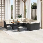 vidaXL Ensemble de canapé de jardin 13 Pièces Noir polyrotin