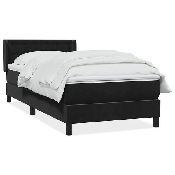 vidaXL Sommier à lattes de lit avec matelas noir 80x210 cm velours