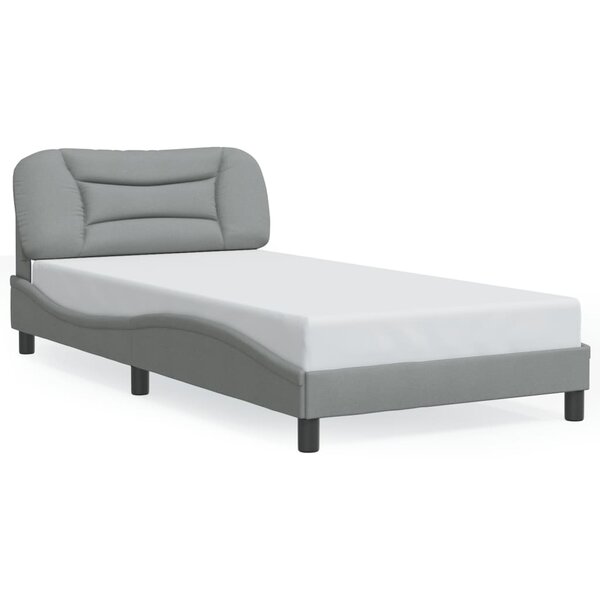 vidaXL Cadre de lit avec LED sans matelas Hvar gris clair 100x200 cm tissu