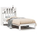 vidaXL Lit bibliothèque sans matelas blanc 90x200cm bois de pin massif