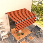 vidaXL Auvent rétractable manuel avec store 3 5x2 5 m Orange et marron