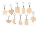Porte-clés Formes assorties en bois (10 pièces)