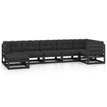 vidaXL Salon de jardin 7 Pièces avec coussins Bois de pin massif