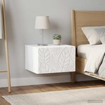 vidaXL Cabinet de chevet mural 2 Pièces Blanc 49 x 34 5 x 20 cm