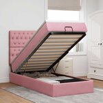vidaXL Cadre de lit ottoman avec matelas rose 80x200 cm velours