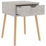 vidaXL Table de chevet Gris béton 40x40x56 cm Bois d'ingénierie