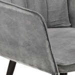 vidaXL Chaise à oreilles avec repose-pied Gris vintage Toile