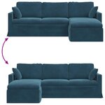 vidaXL Canapé Bleu 198 x 134 x 80 cm Velours