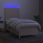 vidaXL Sommier à lattes de lit et matelas et LED Crème 100x200cm Tissu