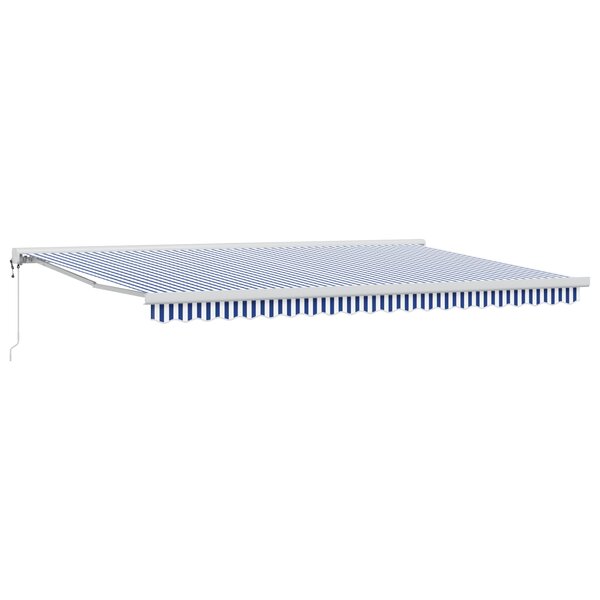 vidaXL Auvent rétractable automatique bleu et blanc 500x300 cm