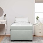 vidaXL Cadre de lit avec matelas Gris clair 100 x 200 cm tissu
