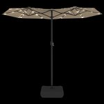 vidaXL Parasol à double tête avec LED taupe 316x240 cm