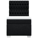 vidaXL Sommier à lattes de lit avec matelas Noir 90x190 cm Tissu