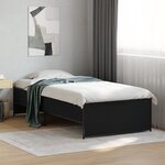 vidaXL Cadre de lit sans matelas noir 90x190 cm
