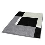 Kleine wolke tapis de bain dakota platinum 60x90 cm gris et noir