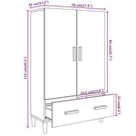 vidaXL Buffet haut Chêne fumé 70x31x115 cm Bois d'ingénierie