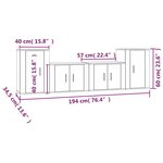 vidaXL Ensemble de meubles TV 4 Pièces Chêne marron Bois d'ingénierie