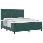 vidaXL Lit à ressorts avec matelas Vert foncé 180 x 200 cm tissu