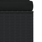 vidaXL Salon de jardin 4 Pièces avec coussins Noir Résine tressée