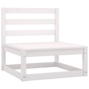 vidaXL Canapé central de jardin blanc bois de pin massif