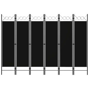 vidaXL Cloison de séparation 6 panneaux Noir 240x180 cm