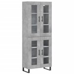 vidaXL Buffet haut Gris béton 69 5x34x180 cm Bois d'ingénierie