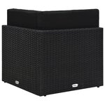 vidaXL Canapé d'angle sectionnel Résine tressée Noir