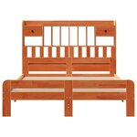 vidaXL Lit bibliothèque sans matelas cire marron 150x200 cm pin massif