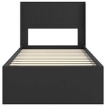 vidaXL Cadre de lit avec rangement et tête de lit Noir 90 x 190 cm