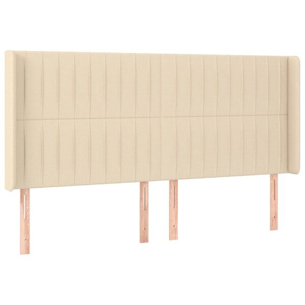 vidaXL Tête de lit avec oreilles Crème 183x16x118/128 cm Tissu