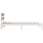vidaXL Cadre de Lit avec Tête de Lit Blanc 80x200 cm Bois Massif de Pin
