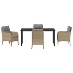 vidaXL Ensemble de salle à manger pour jardin 5 Pièces Beige Poly rotin