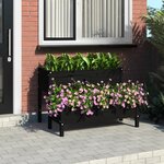 vidaXL Jardinière Noir 110x84x75 cm Bois massif de pin