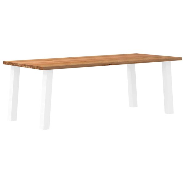 vidaXL Table à manger marron clair bois de chêne massif rectangulaire