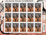 Timbre - Acacia faux-gommier - Lettre verte