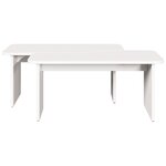 vidaXL Table basse 2 Pièces Blanc 100 x 69 x 35.5 cm Bois de pin massif