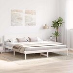 vidaXL Cadre de lit Blanc 180 x 200 cm Bois massif en pin