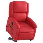vidaXL Fauteuil inclinable de massage Rouge Similicuir