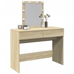 vidaXL Coiffeuse avec LED chêne sonoma 100x40x130 cm