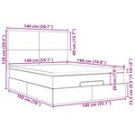 vidaXL Cadre de lit ottoman avec matelas rose 140x190 cm velours