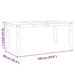 vidaXL Table à manger Corona gris 180x90x75 cm bois massif de pin