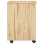 vidaXL Cabinet roulant avec roue Marron 34 x 39 x 56 cm Pin massif