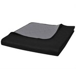 vidaXL Couvre-lit à double face matelassé Noir/Gris 230x260 cm