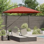 vidaXL Parasol banane à mât déporté Couleur terre cuite