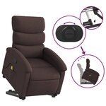 vidaXL Fauteuil inclinable de massage Marron foncé Tissu