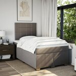 vidaXL Sommier à lattes de lit avec matelas taupe 120x190 cm tissu