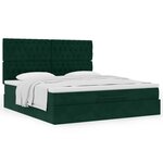 vidaXL Cadre de lit ottoman avec matelas vert foncé 200x200 cm velours