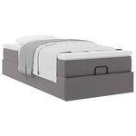 VidaXL Cadre de lit ottoman avec matelas gris 80x200 cm similicuir