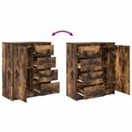 vidaXL Buffet avec tiroirs chêne fumé 71x35x84 cm bois d'ingénierie