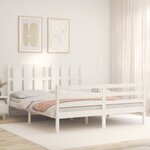 vidaXL Cadre de lit sans matelas blanc bois de pin massif